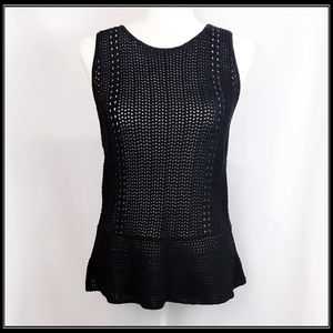 LOFT black crochet tank top